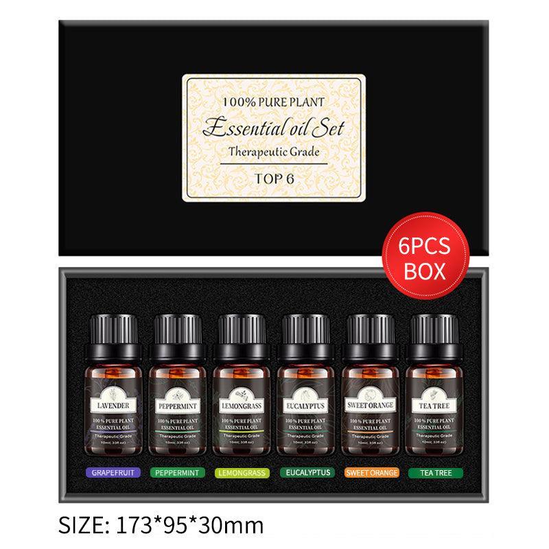 Essential Oils Set - Top 6 Blends for Diffusers, Home Care, Candle Making Scents, Fragrance, Aromatherapy, Humidifiers, Gifts - Peppermint, Tea Tree, Lavender, Eucalyptus, Lemongrass, Orange (10mL)