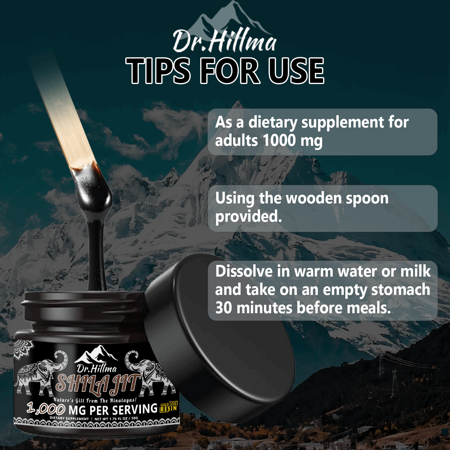 Shilajit Purest Himalayan Shilajit Resin - Gold Grade 100% Pure Shilajit with Fulvic Acid & 85+ Trace Minerals Complex for Energy & Immune Support