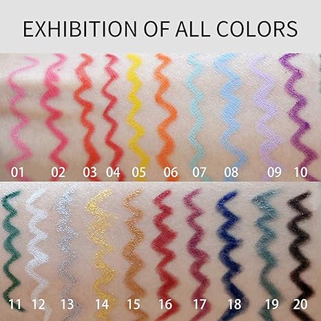 Set 20 Colors Natural Matte Long Lasting Waterproof Liquid Eye Liner