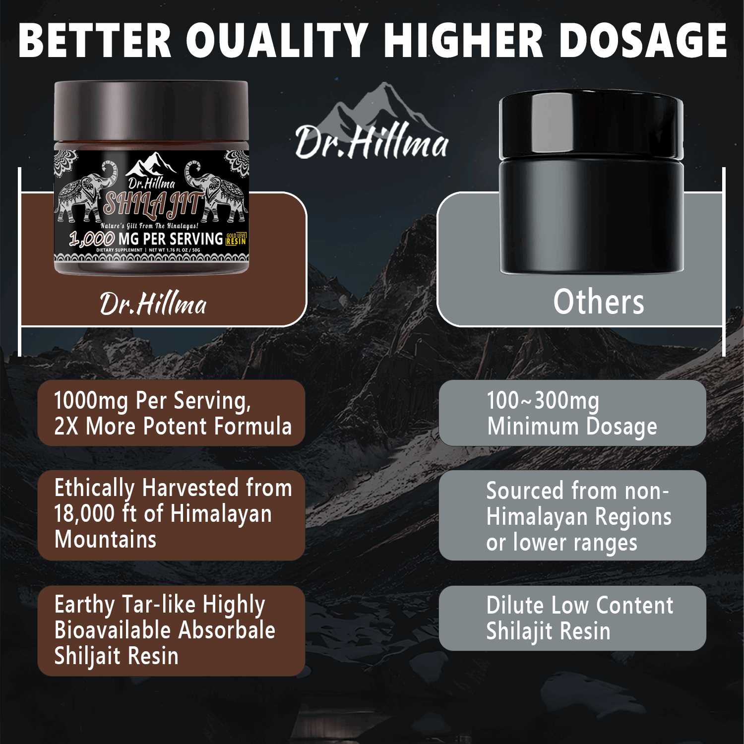 Shilajit Purest Himalayan Shilajit Resin - Gold Grade 100% Pure Shilajit with Fulvic Acid & 85+ Trace Minerals Complex for Energy & Immune Support