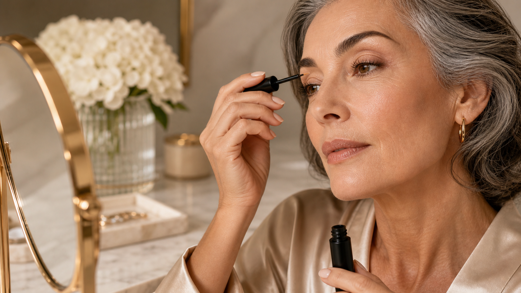 lash serum routine for women over 40 mature beauty