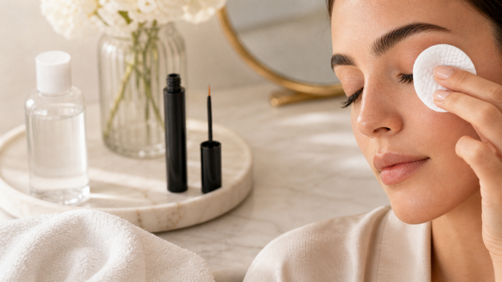 remove eye makeup before applying lash serum