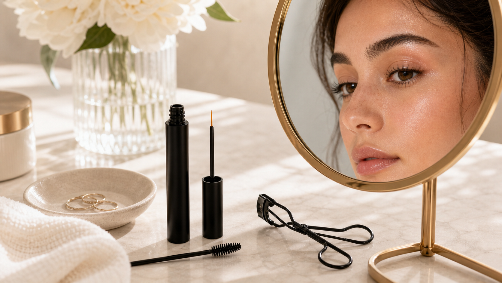 short lashes look longer naturally with lash serum routine