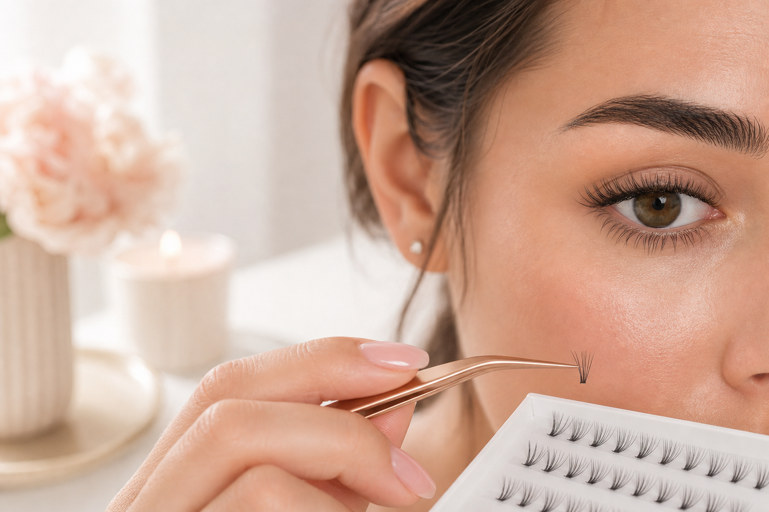 2bmaagic DIY cluster lashes routine for a natural lash extension look at home