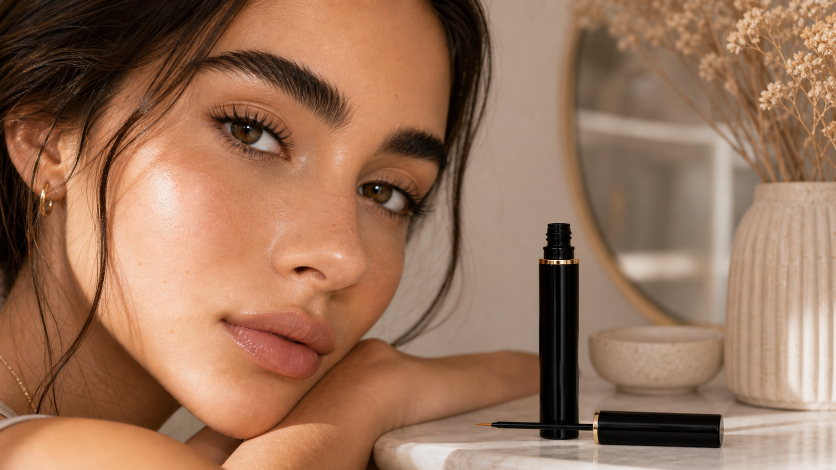 minimal makeup routine with 2bmaagic lash serum for natural lashes
