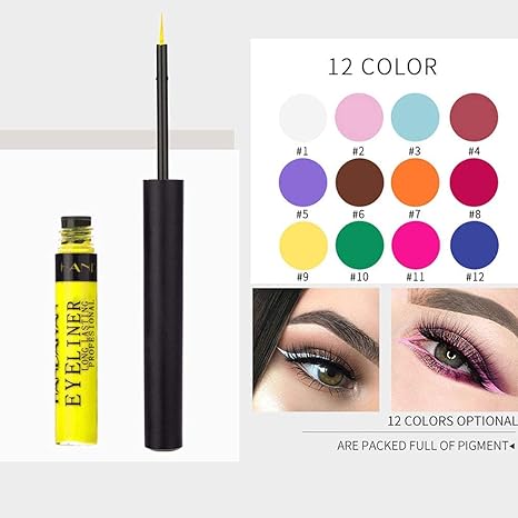 Matte Colorful Liquid Eyeliner Set 12 Colors Waterproof Long Lasting Eyeliner Set