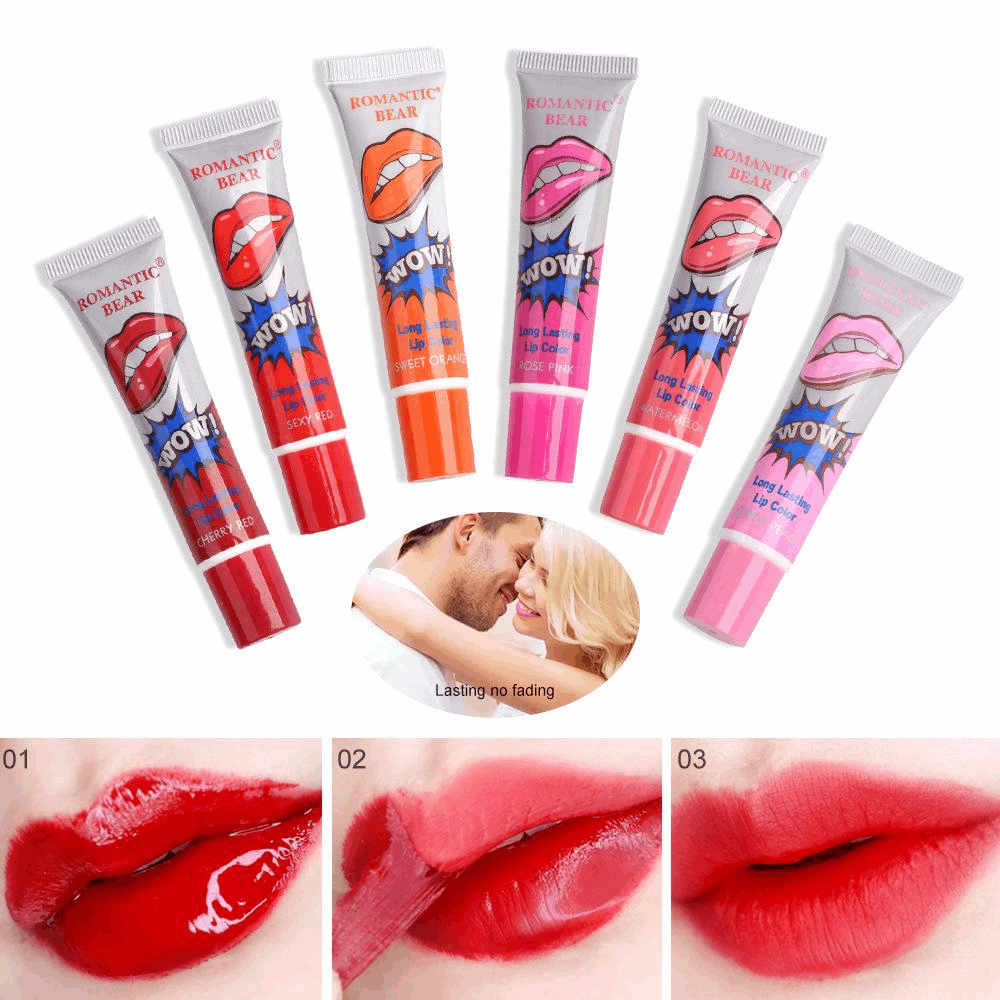 2Bmagic-6 Colors Lip Stain Lip Gloss Tattoo Magic Color Peel Off Mask Tint Long Lasting Waterproof